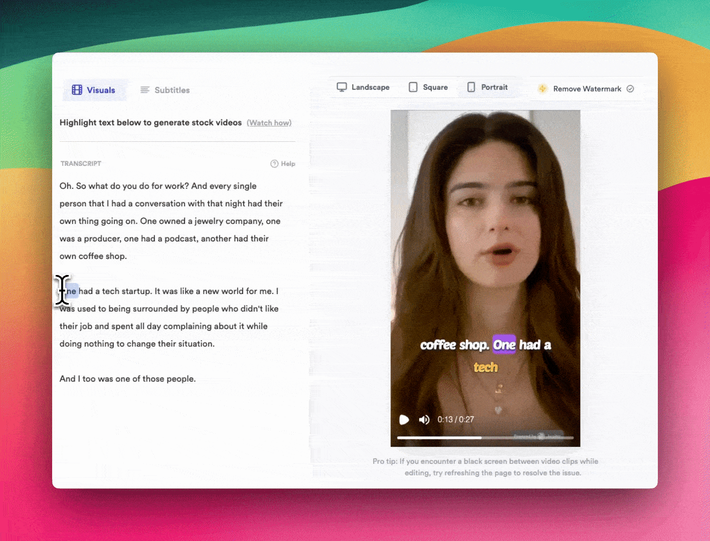 Jupitrr AI helps you add B-rolls to your video