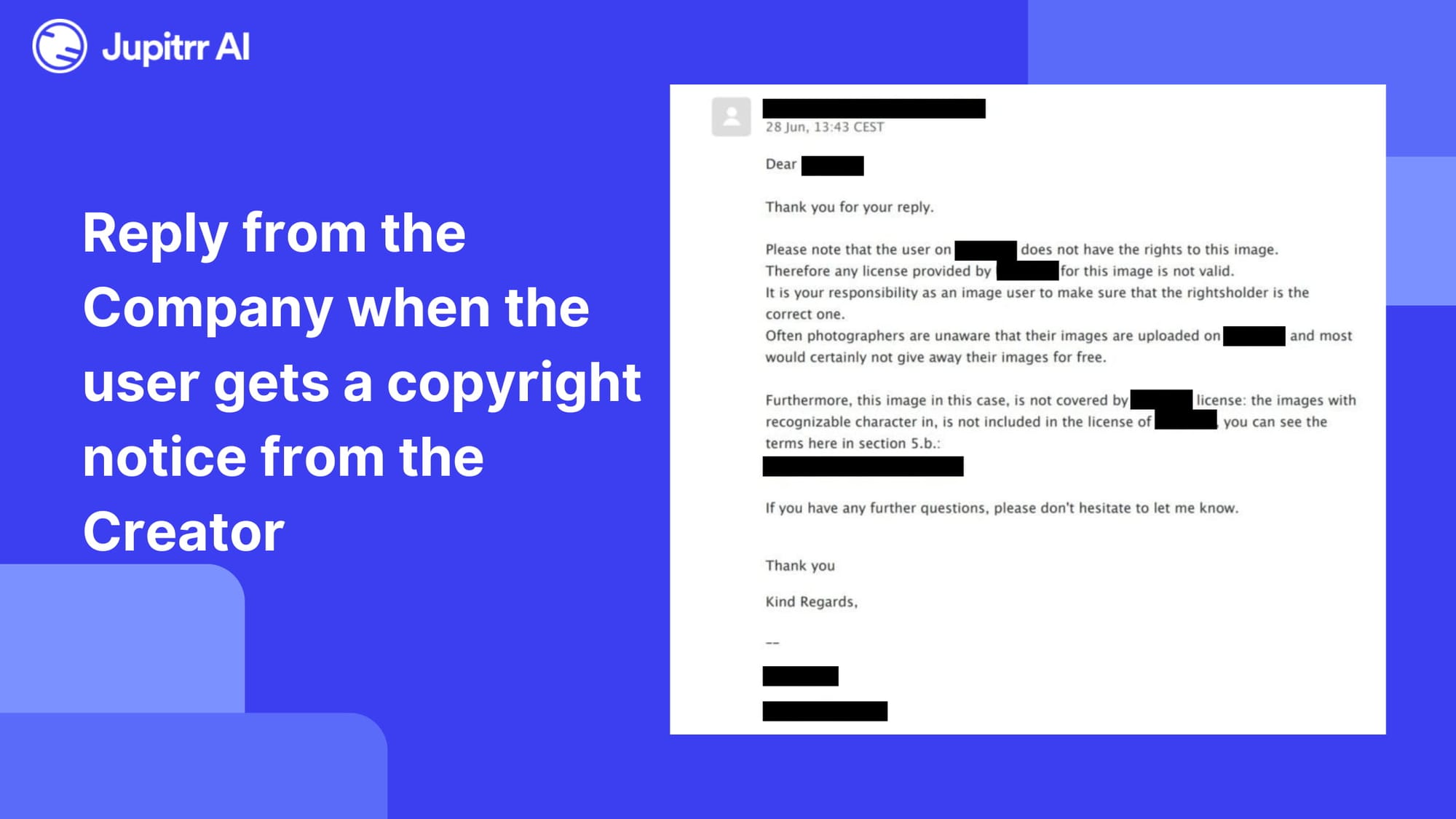 A stock image company replied this when a user received a copyright notice from the creator of the image