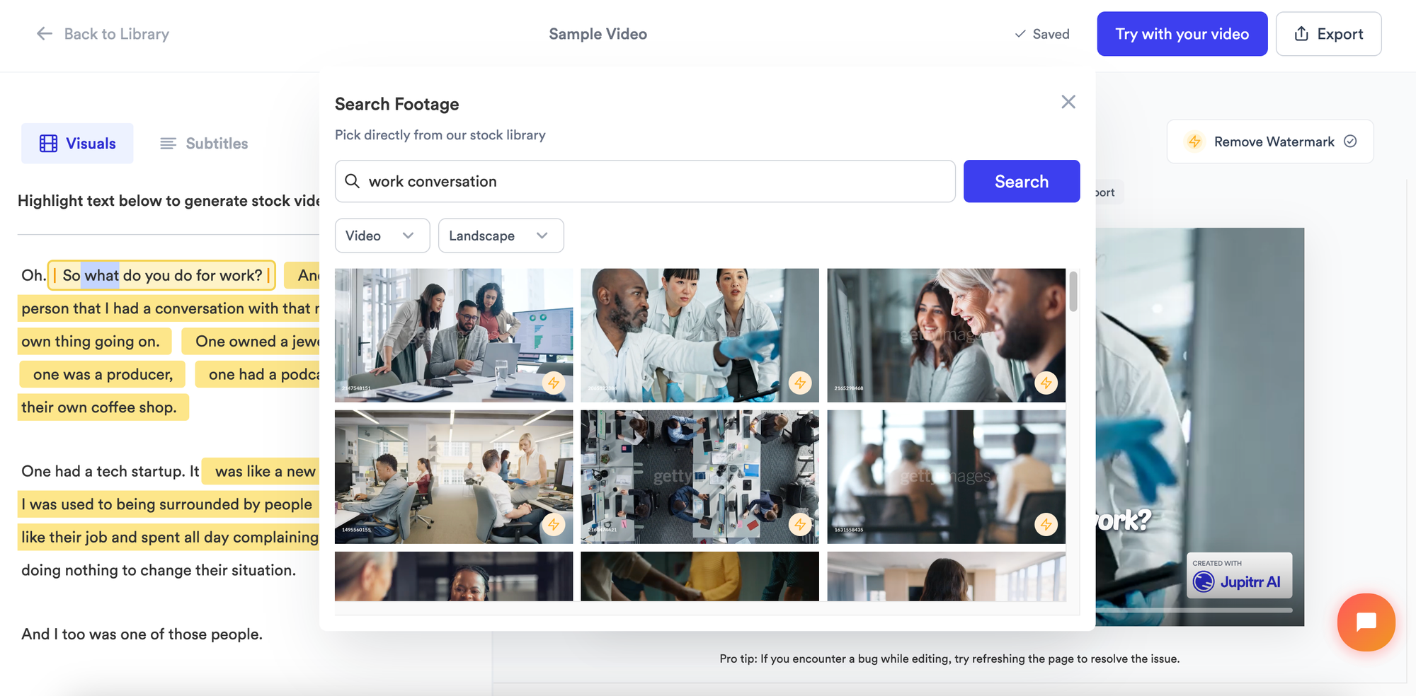Getty Images on Jupitrr AI