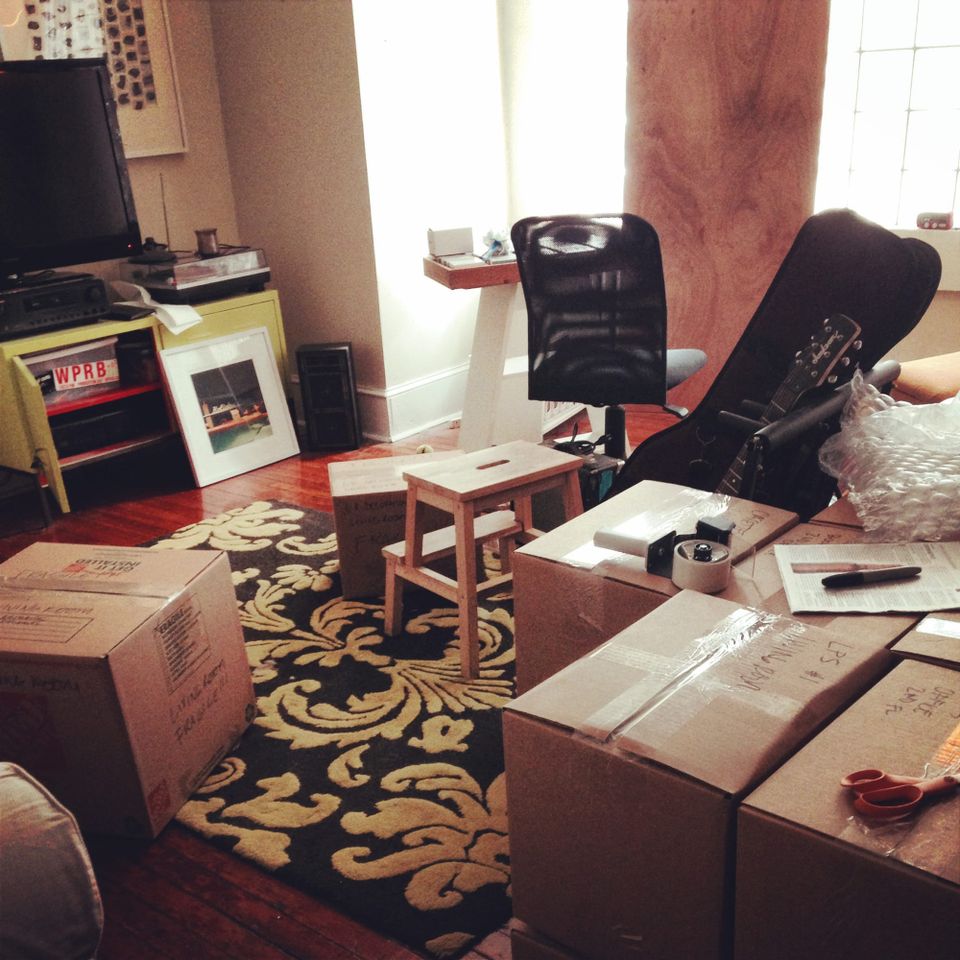 Moving boxes in my old apartment