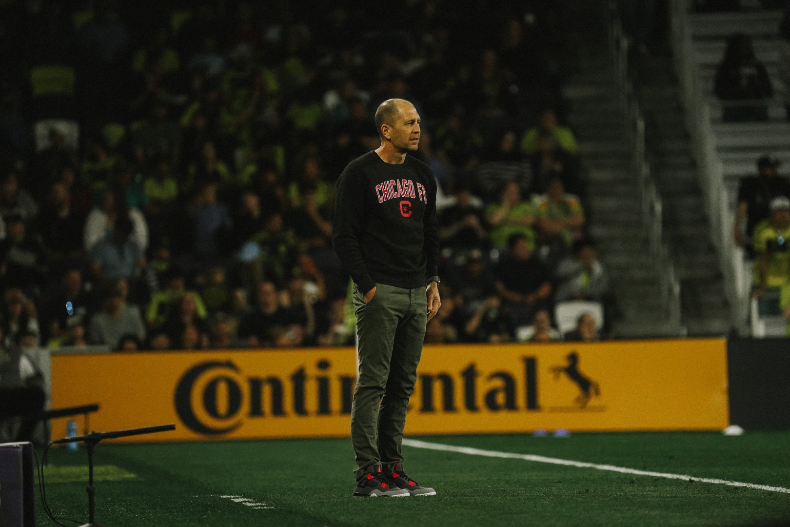 Gregg Berhalter on the sideline at the team's game at GEODIS Park in Nashville on April 26 2025