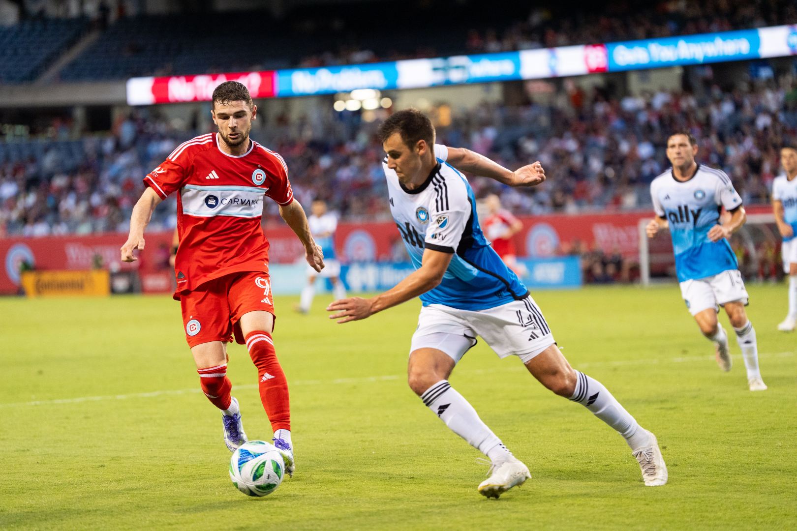 Hugo Cuypers plays the ball against Charlotte FC on June 28, 2025