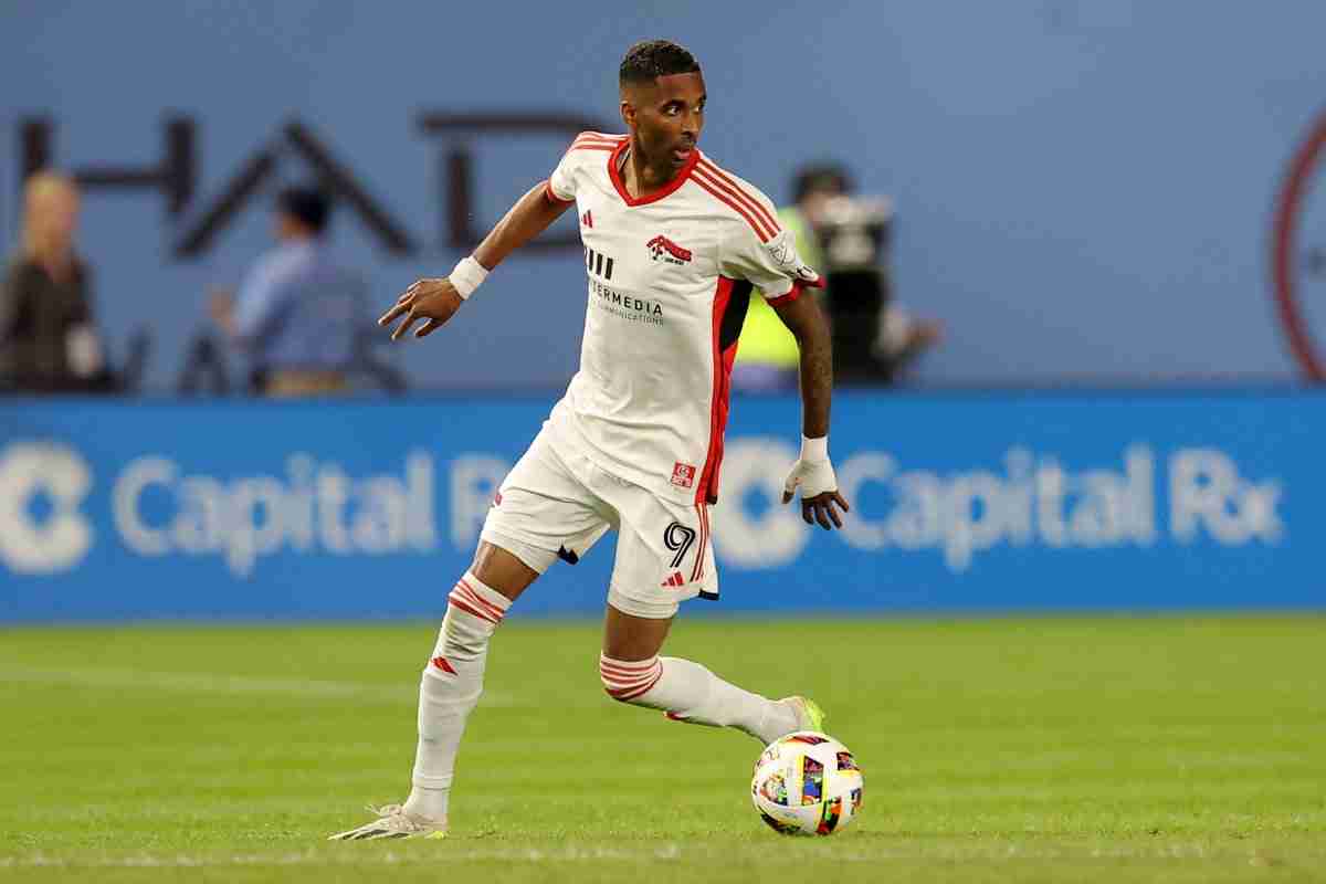May 31, 2024; Bronx, New York, USA; San Jose Earthquakes forward Amahl Pellegrino (9) controls the ball against New York City FC during the second half at Yankee Stadium.