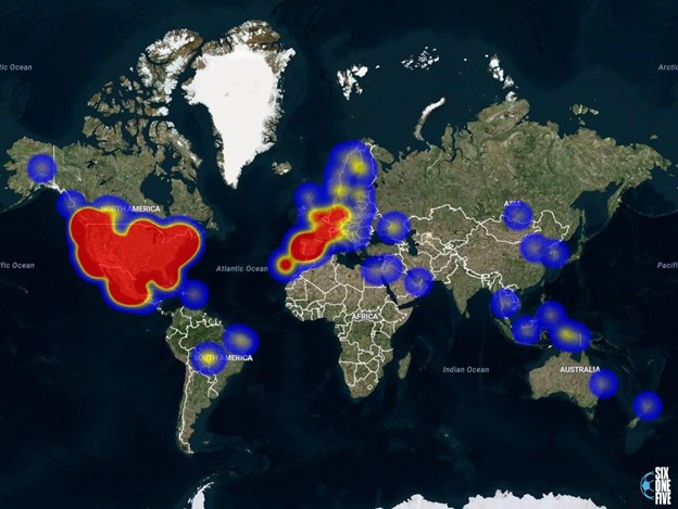 Heatmap of 2025 MLS Fan survey respondents