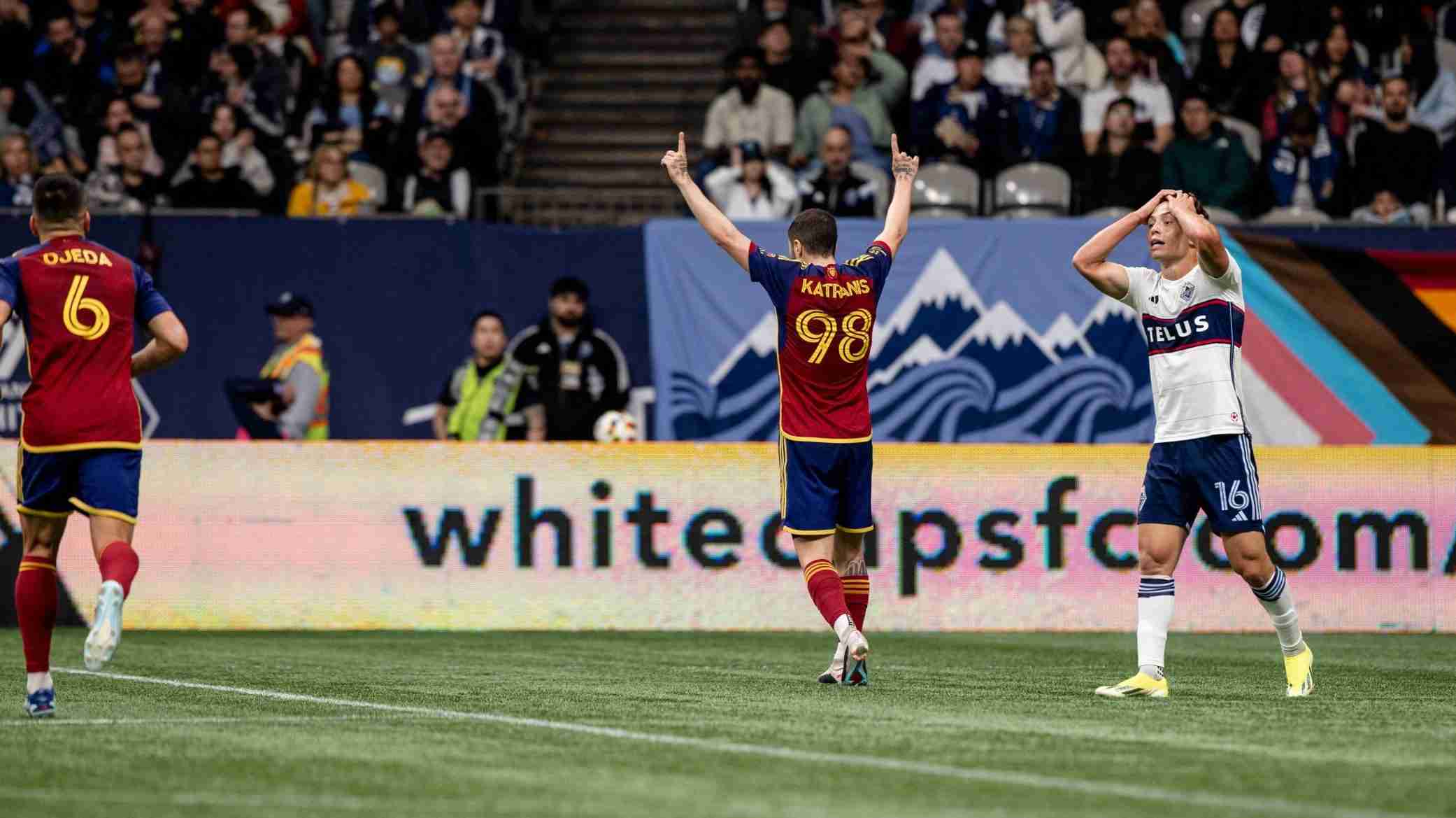 Alexandros Katranis celebrates during a soccer game