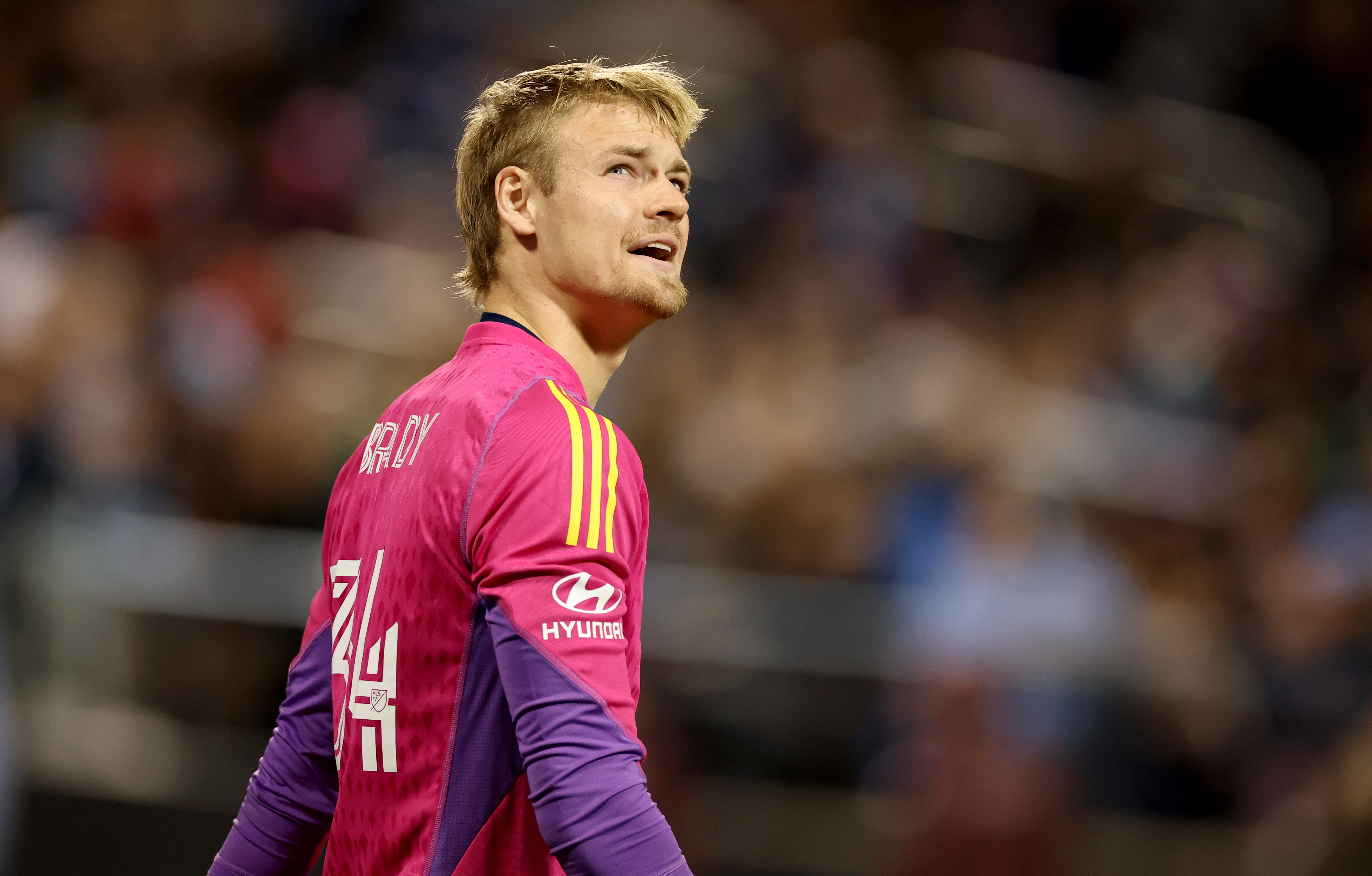 Oct 21, 2023; New York, NY, New York, NY, USA; Chicago Fire goalkeeper Chris Brady (34) during the second half against the New York City FC at Citi Field. 