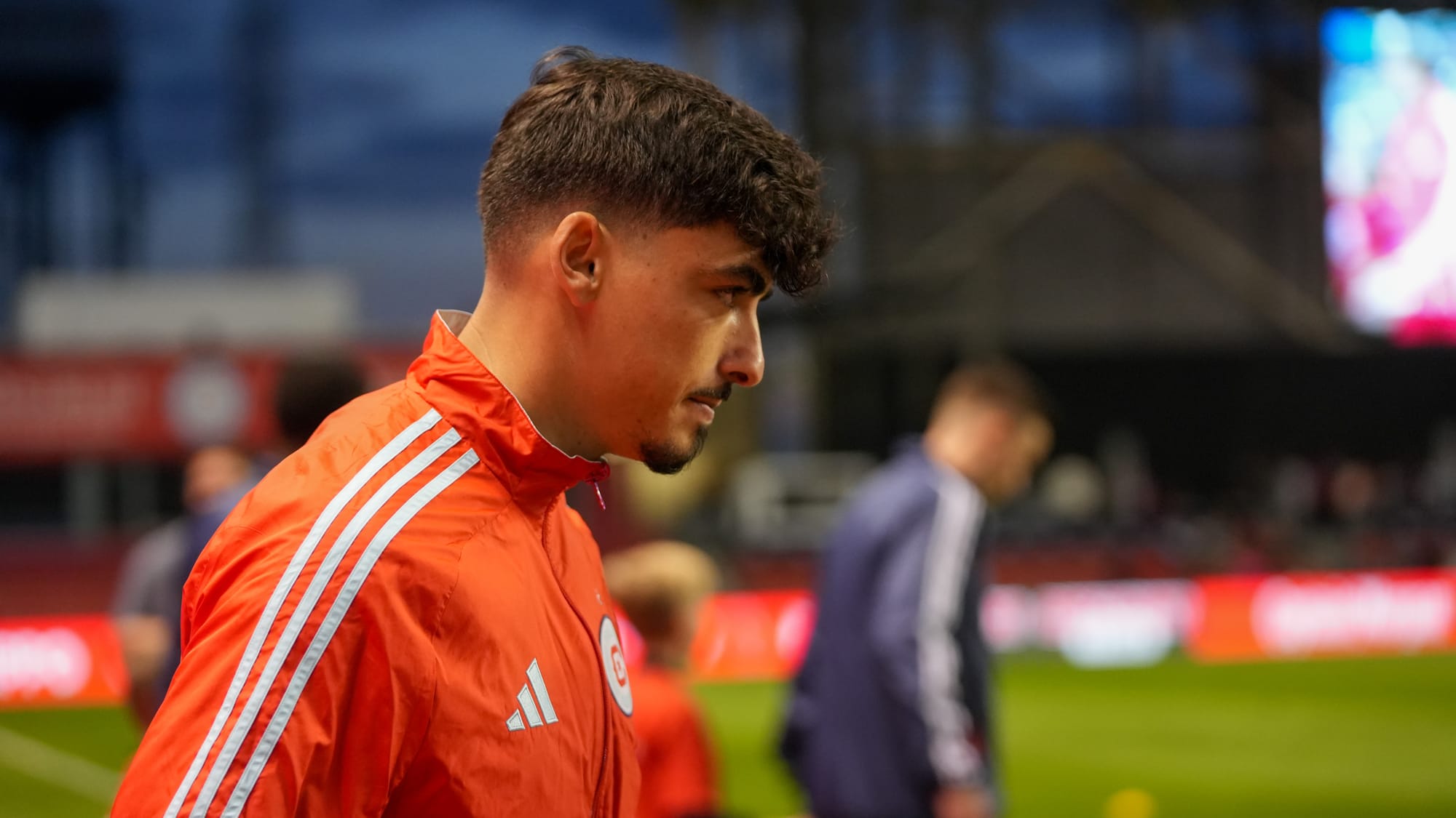 Chicago Fire midfielder André Franco before a 2025 match against the New England Revolution. (photo: Barbara Calabrese)