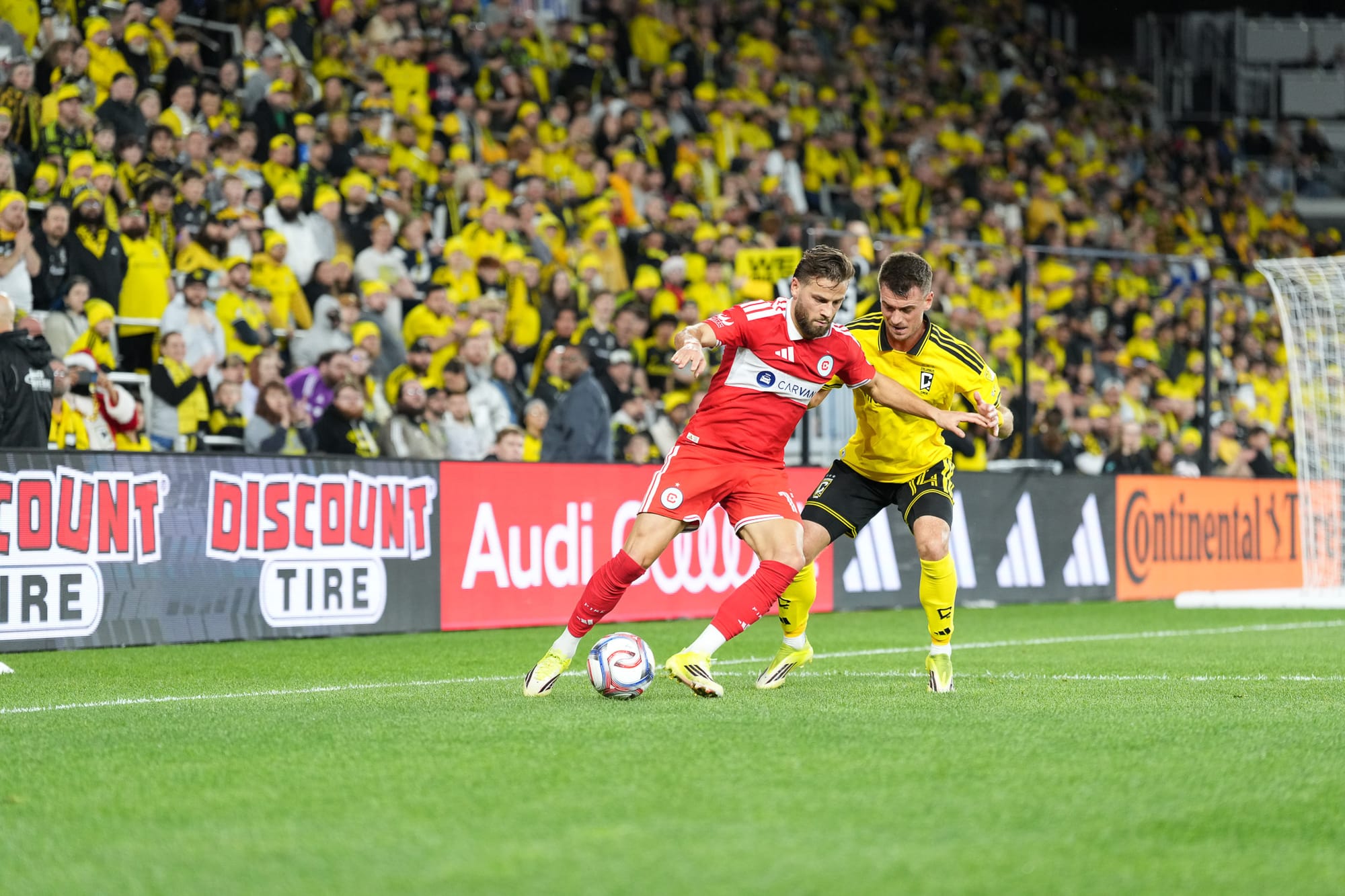 Zinckernagel playing against the Columbus Crew at Scotts Miracle-Gro Field.