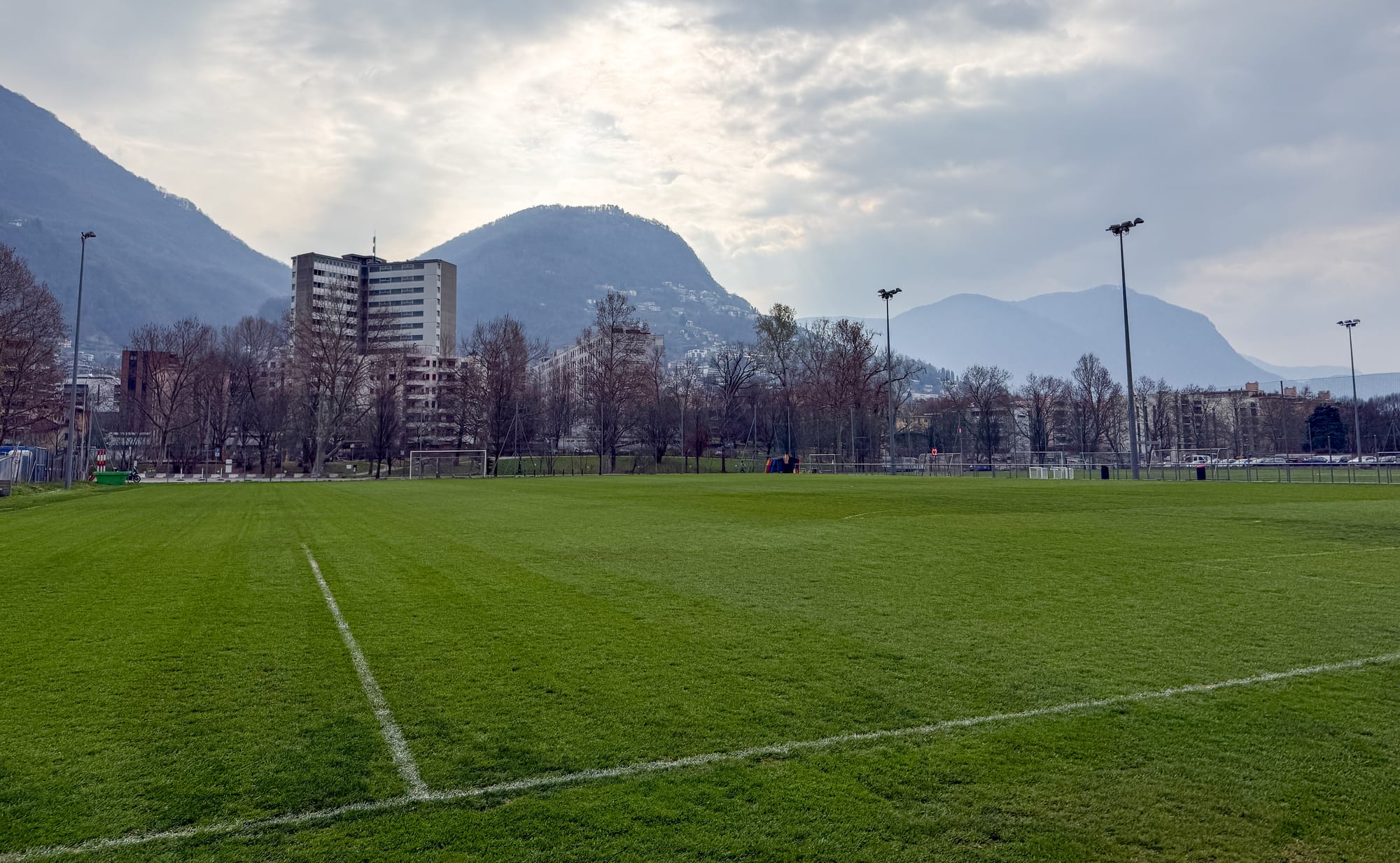 The training pitch at Stadio Cornaredo in Lugano, Switzerland.