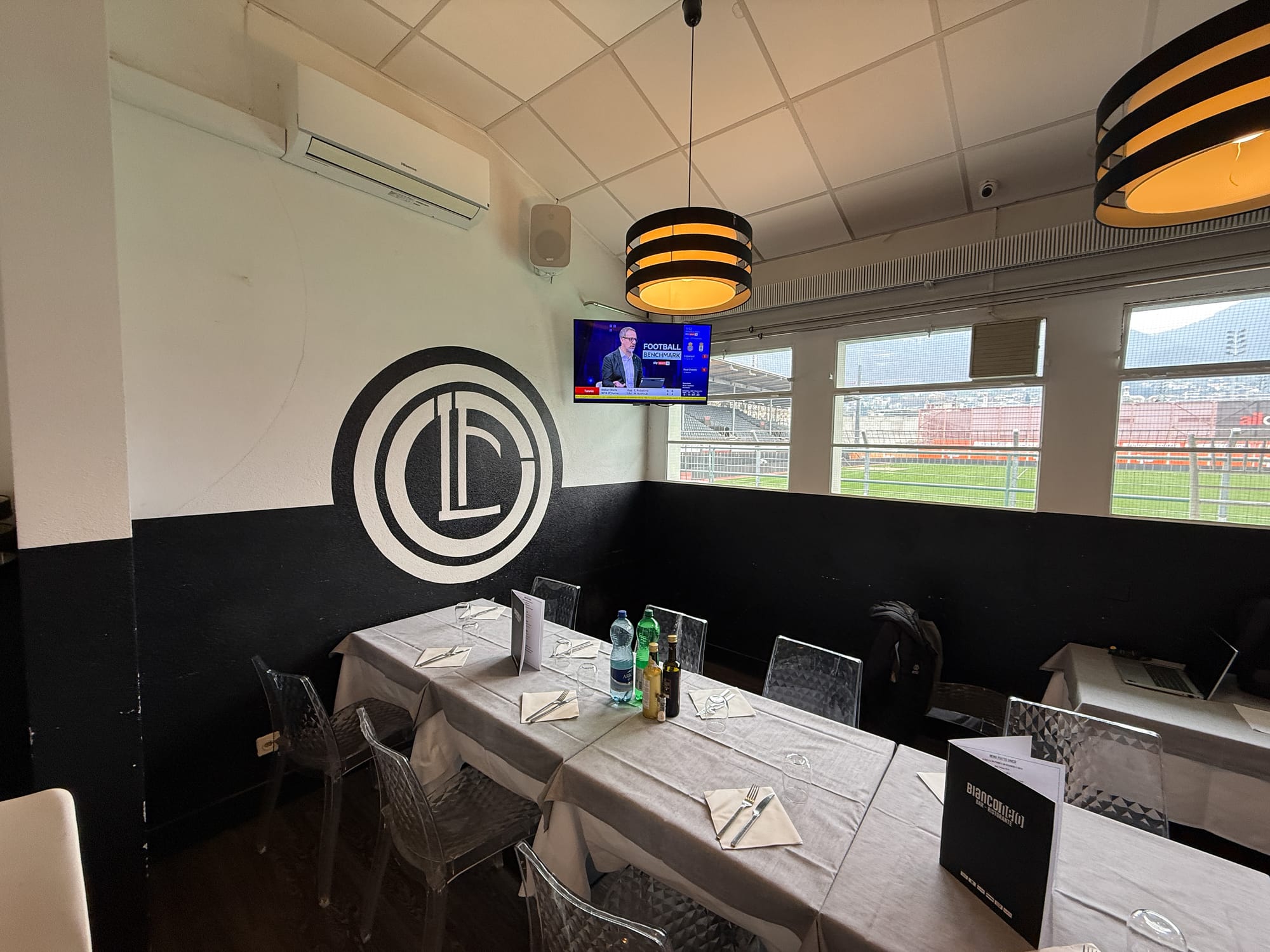 The FC Lugano restaurant by Stadio Cornaredo in Lugano, Switzerland.