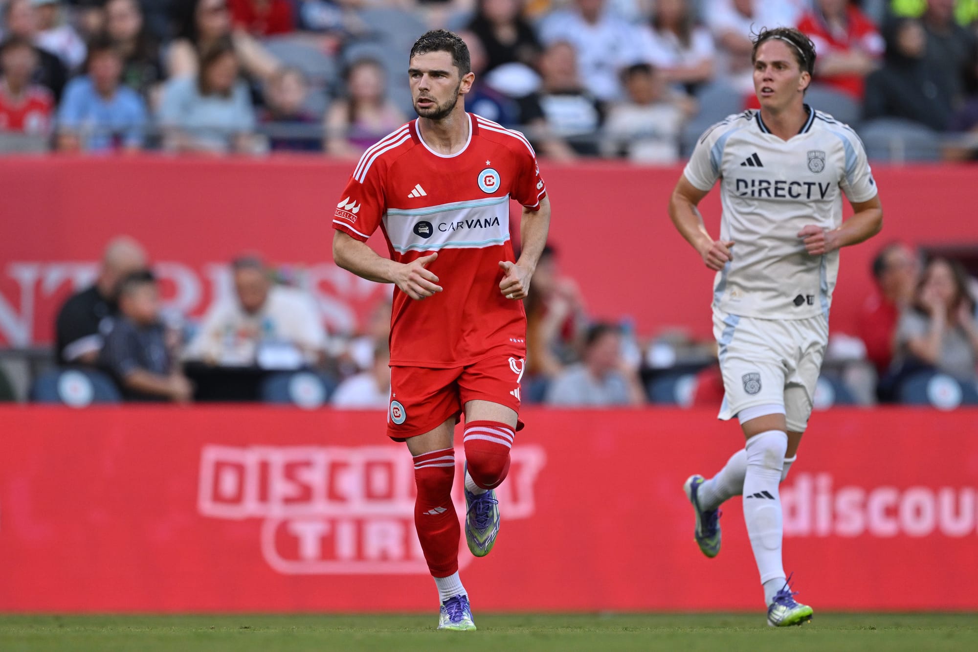 Hugo Cuypers plays against San Diego at Soldier Field.