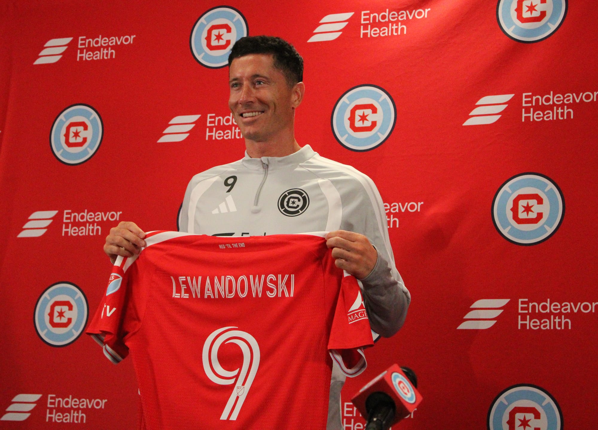 Robert Lewandowski is unveiled as a Chicago Fire player on July 14th, 2026.