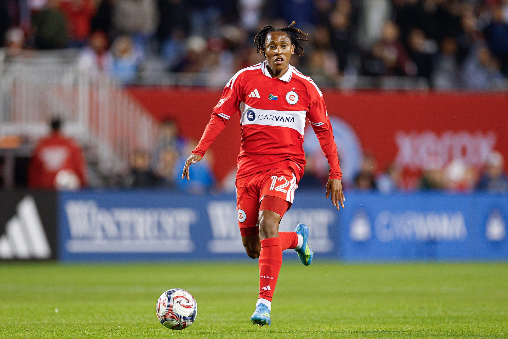 Chicago Fire's Puso Dithejane against Toronto FC.