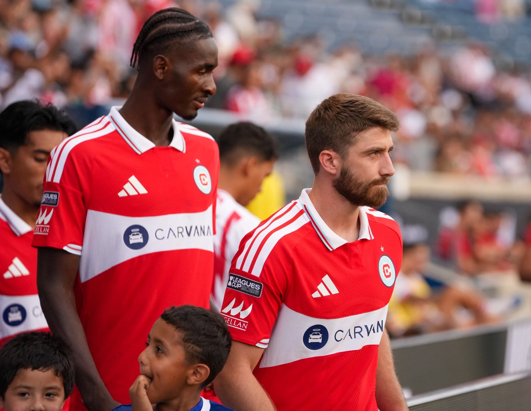 Dje D'Avilla and Jonathan Dean before the Frei's game against Necaxa