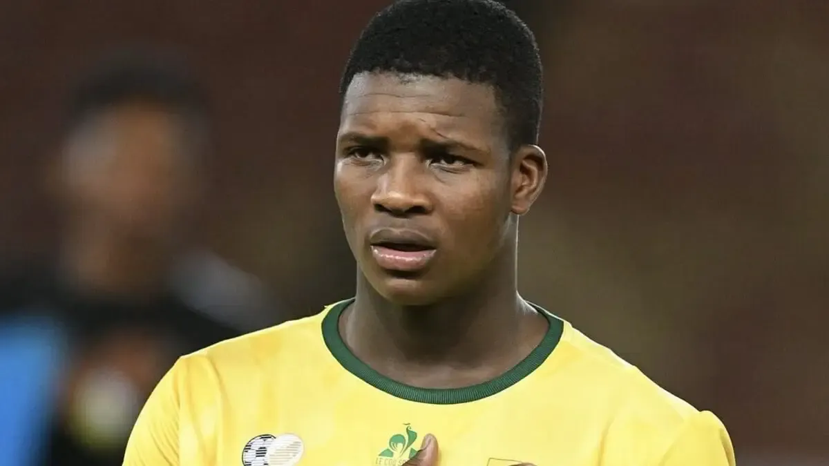 Mbekezeli Mbokazi on international duty with the South 