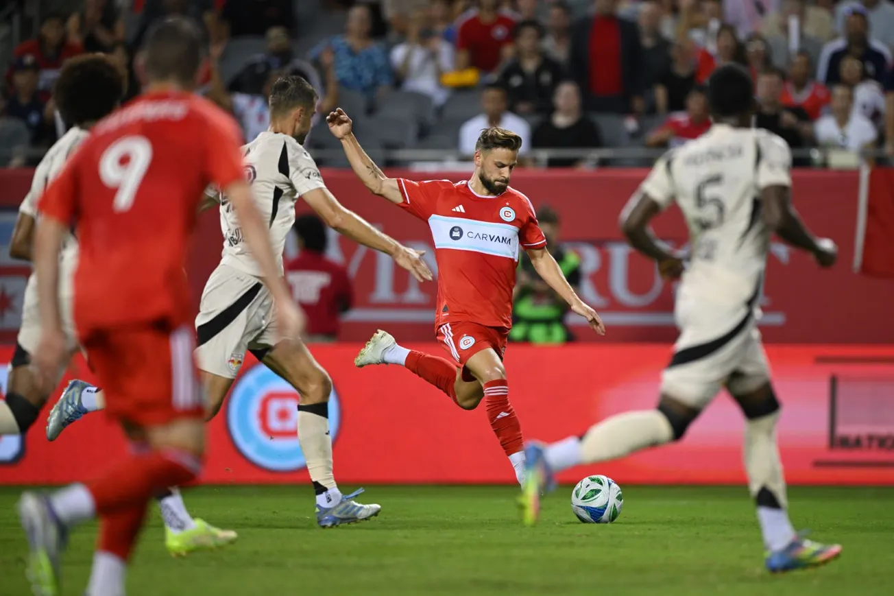 Philip Zinckernagel plays the ball against the New York Red Bulls July 26 2025
