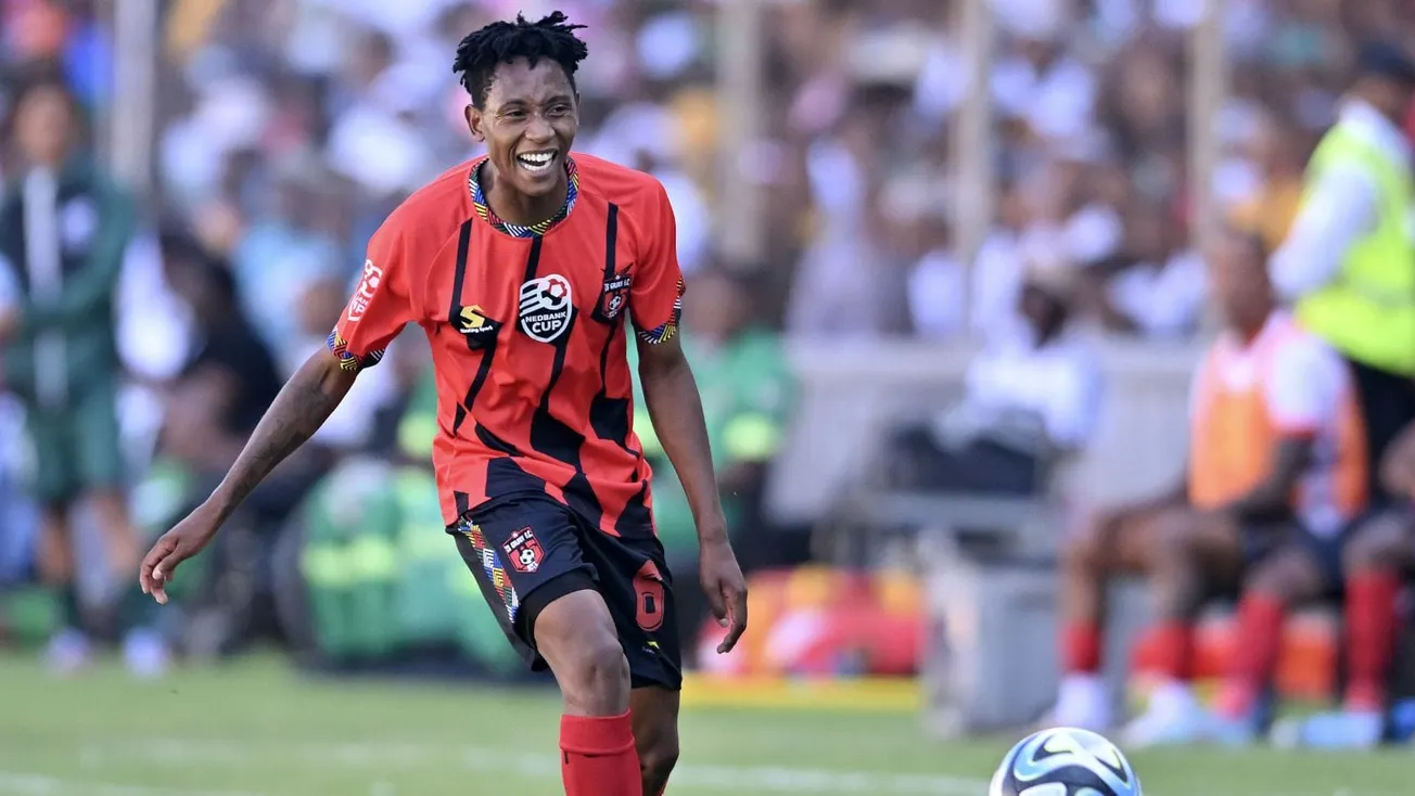 Puso Dithejane in action for TS Galaxy FC in the South African PSL. He is joining the Chicago Fire of MLS.