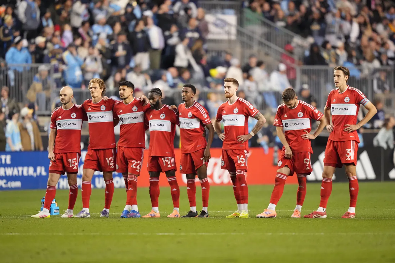 Chicago Fire FC look on during the shootout against the Philadelphia Union at Subaru Park.