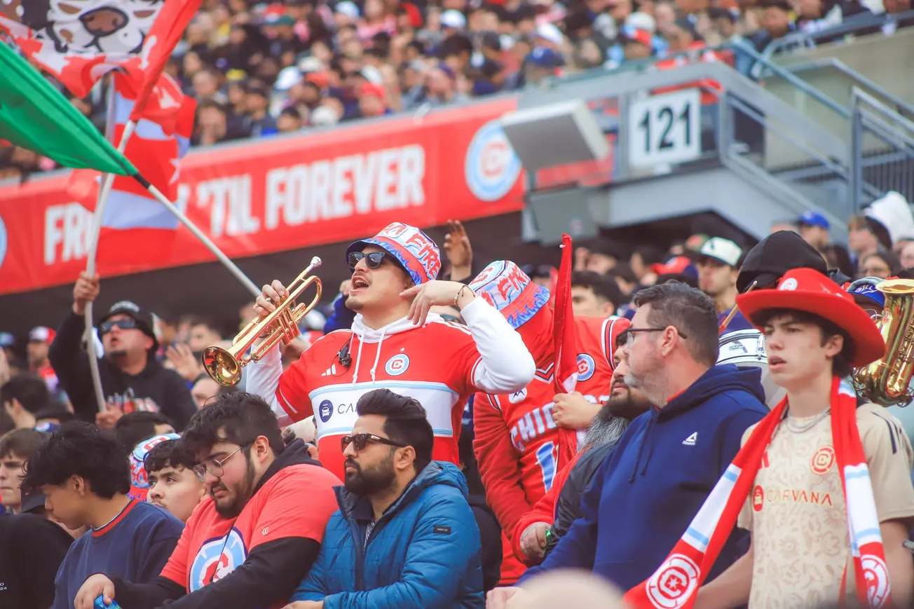 Chicago Fire fans at Soldier Field in April 2025