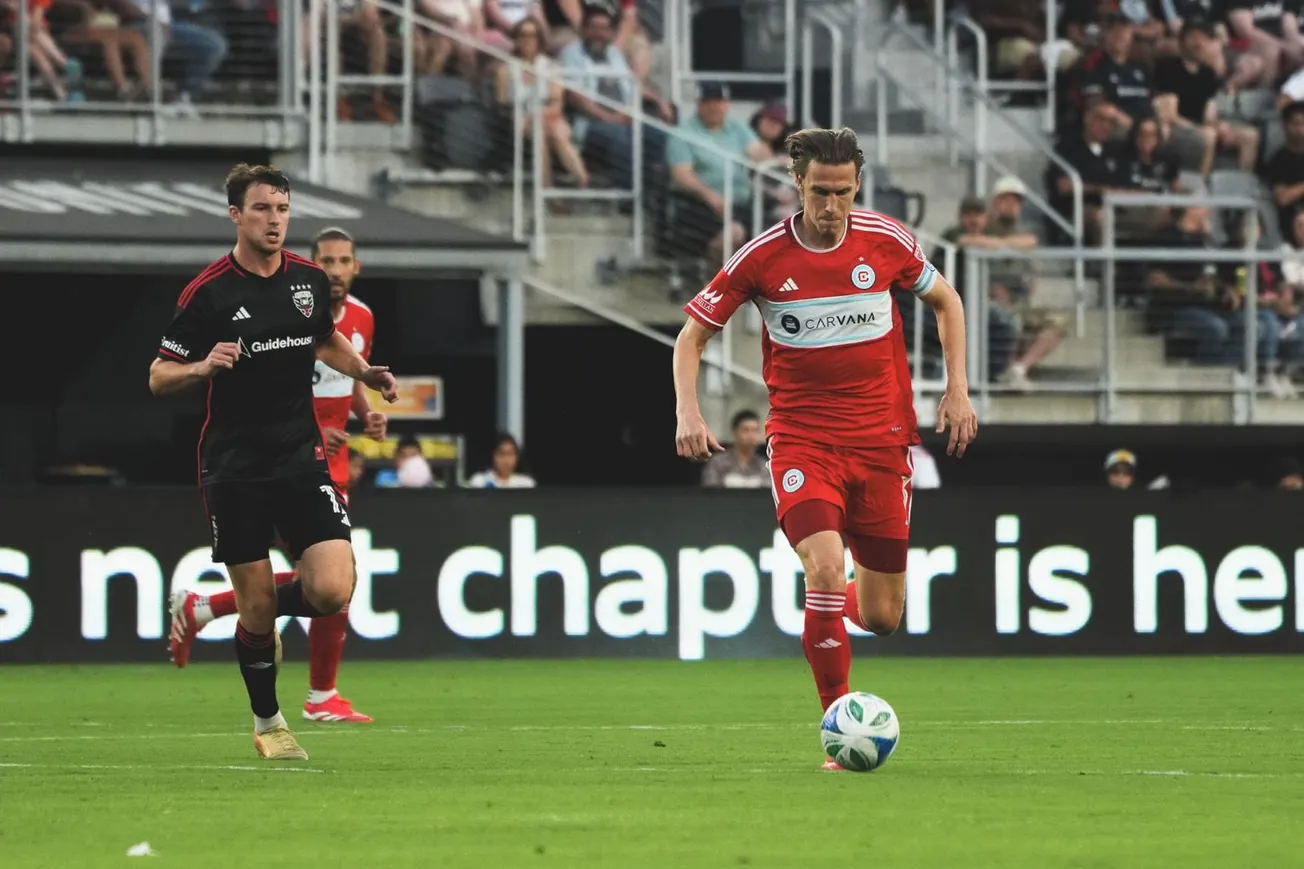Jack Elliott plays the ball against D.C. United at Audi Field on June 7, 2025