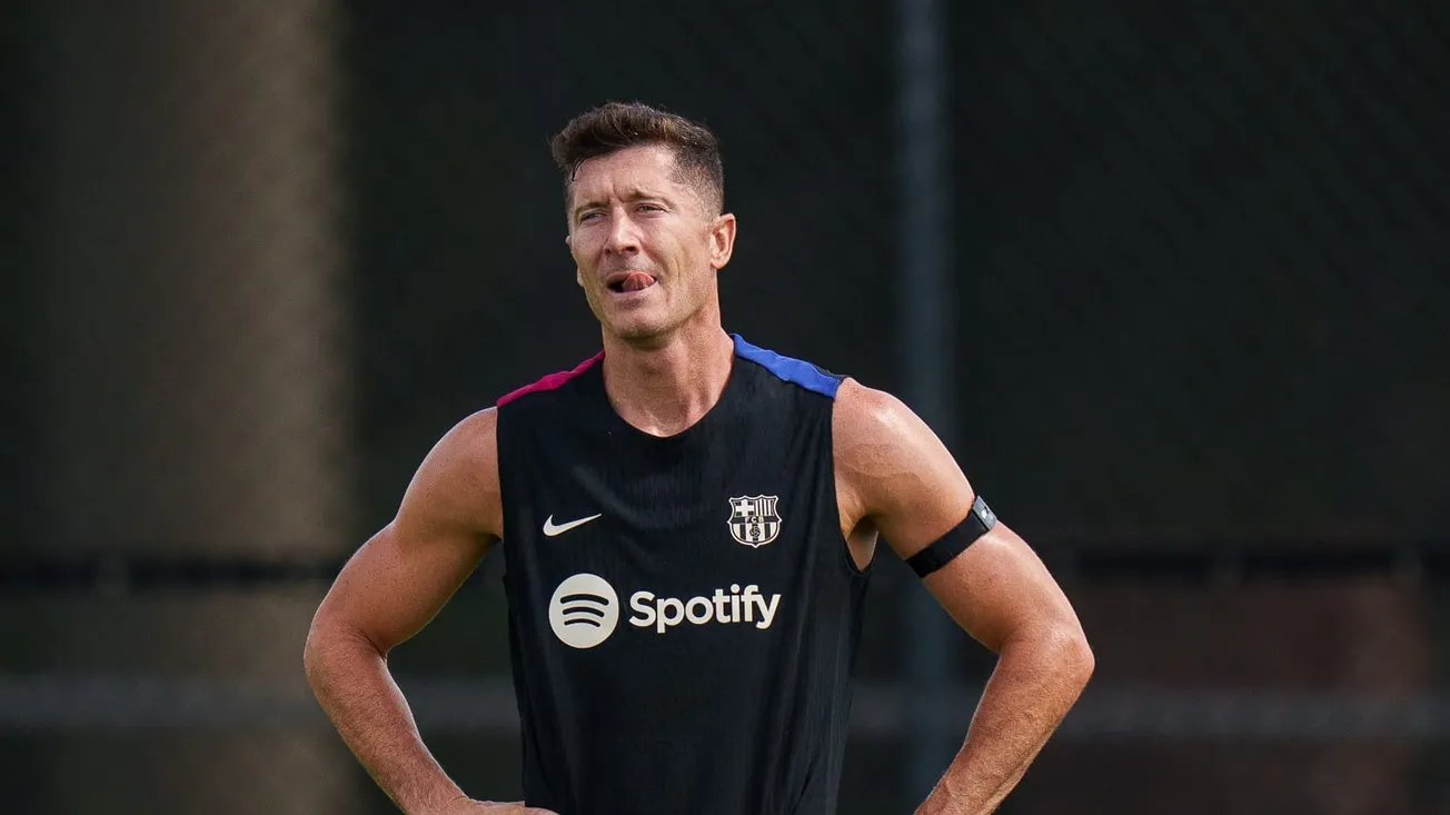 Robert Lewandowski during a 2024 preseason tour in the United States.