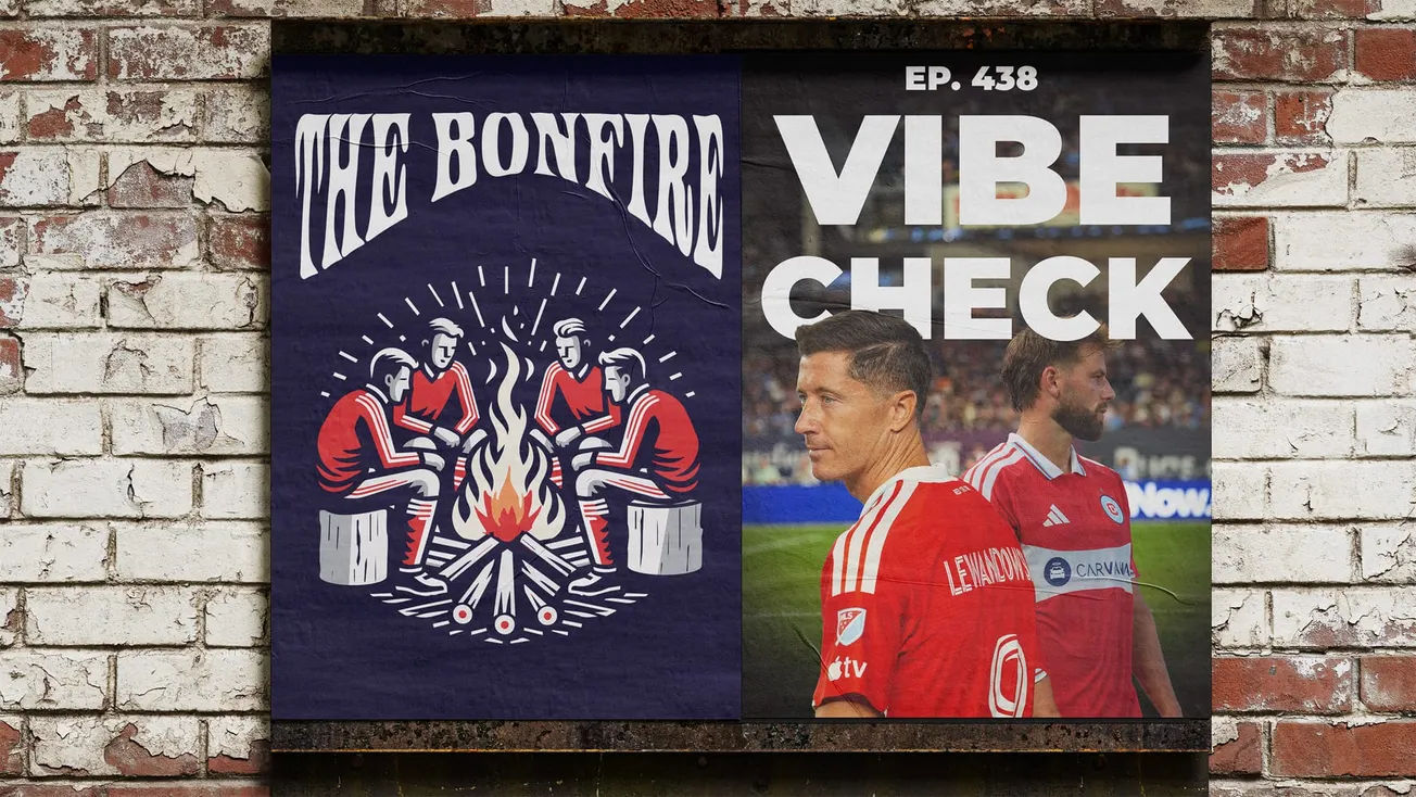 Promotional poster with The Bonfire Logo on the left and  poster on the right on a brick wall