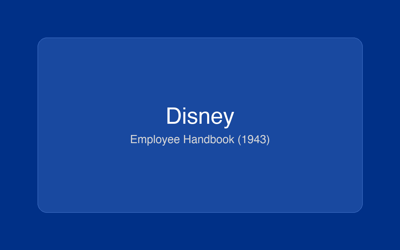 Disney 1943 employee handbook