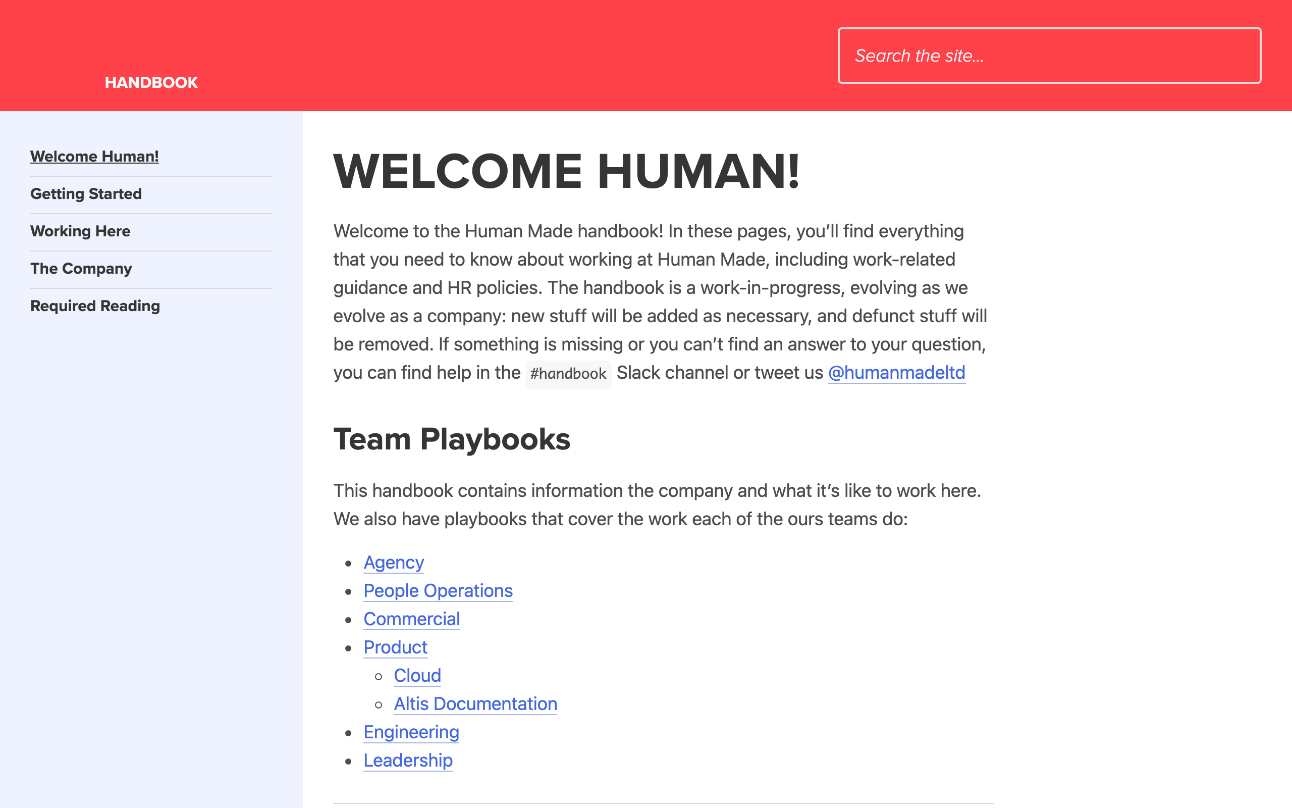 Human Made open-source handbook