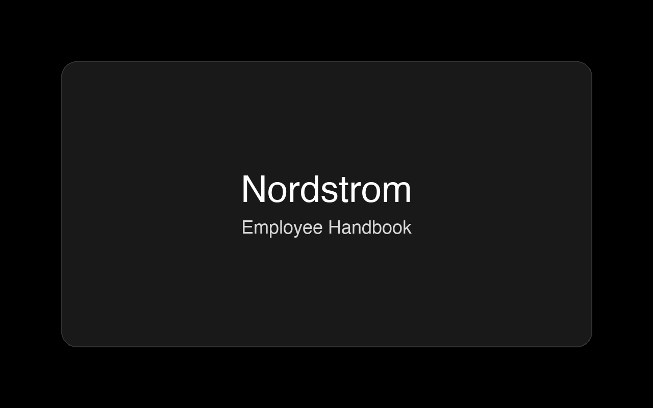 Nordstrom employee handbook