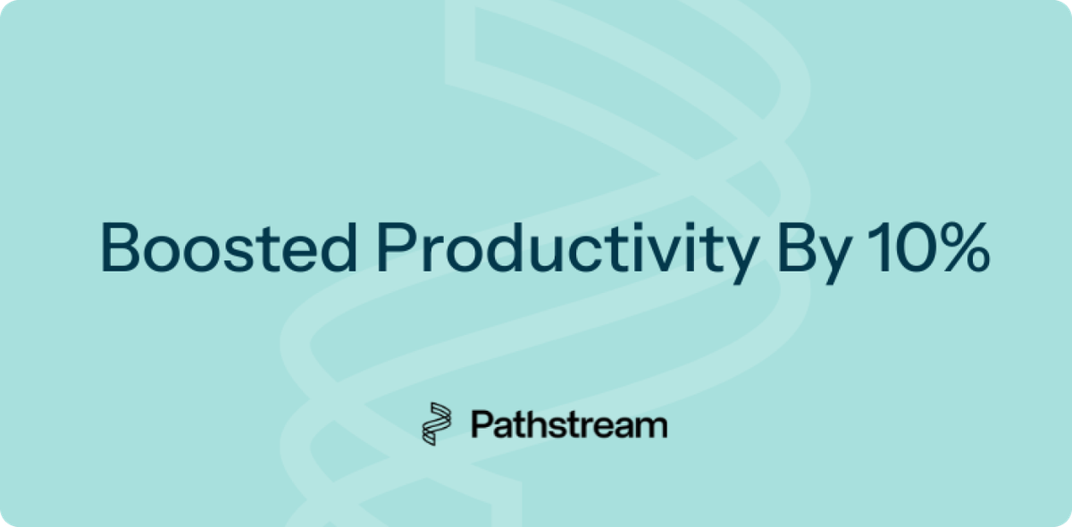 Graphic text reading “Boosted Productivity By 10%” with Pathstream logo, showing how to boost productivity in health insurance