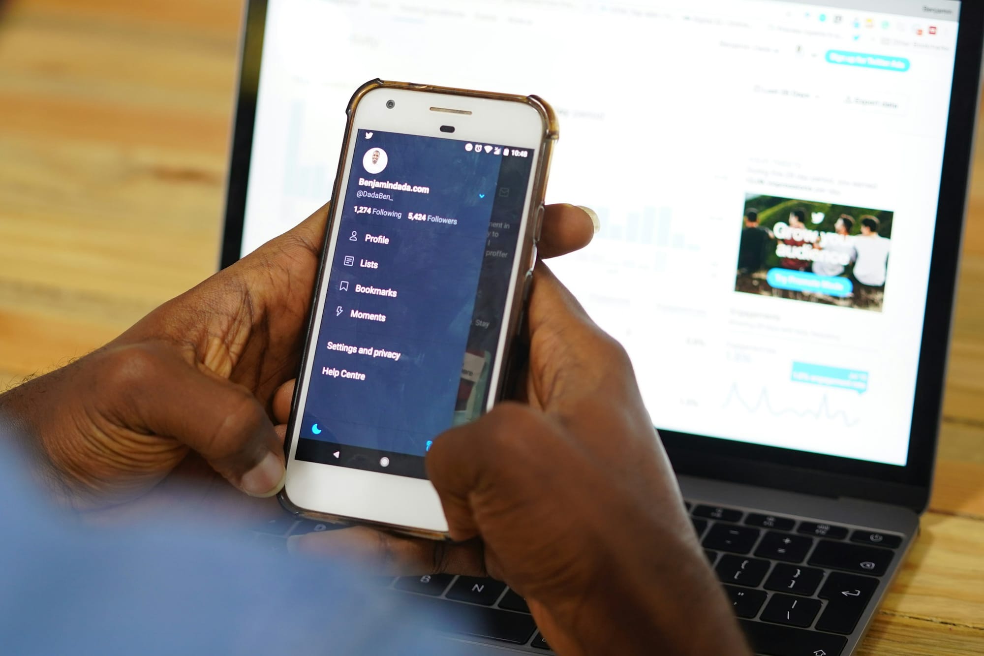 man on a phone - What Is Considered Viral on Twitter