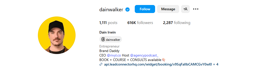 dain walker - Best Marketing Instagram Accounts