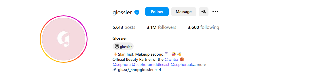 glossier - Best Marketing Instagram Accounts