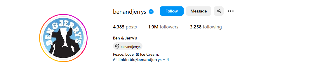 ben and jerry's - Best Marketing Instagram Accounts