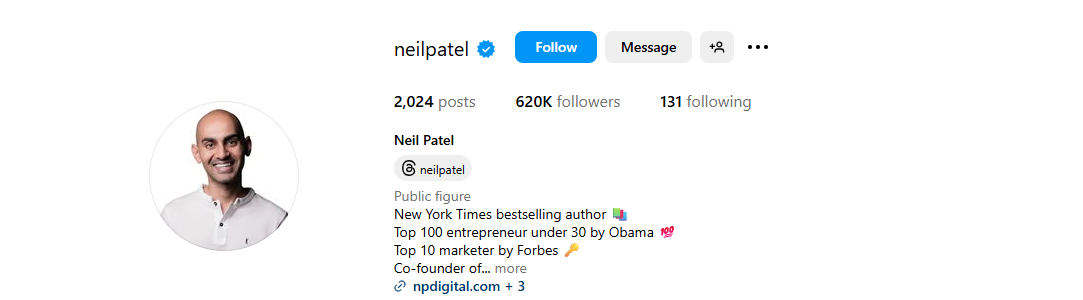 neil patel - Best Marketing Instagram Accounts