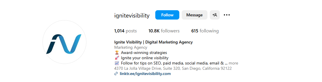 ignite visibility - Best Marketing Instagram Accounts