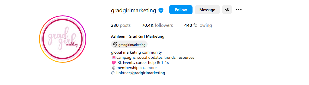 grad girl - Best Marketing Instagram Accounts