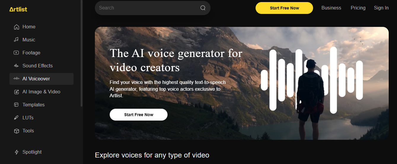 artlist - Best AI Voiceover for Video Creation