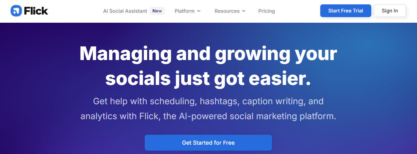 flick - Best AI For Social Media Content Creation