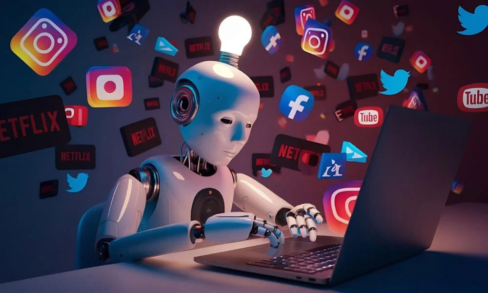 ai bot typing - Best AI For Social Media Content Creation