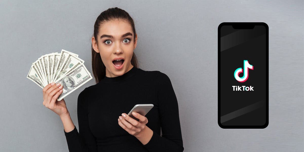 woman holding money and looking shocked - Requirements To Get Paid On TikTok
