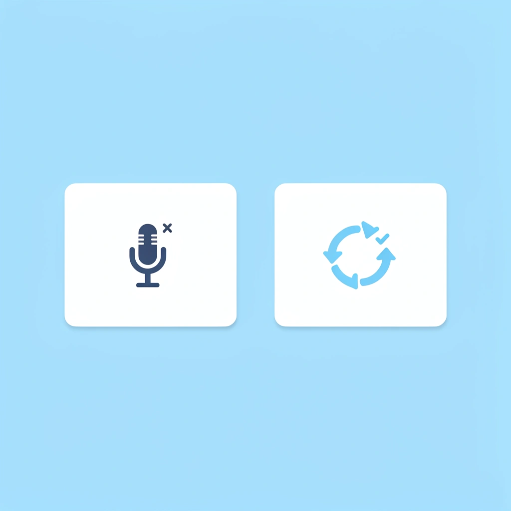 Before: Recording directly in iMovie with retakes. After: Generate voiceover externally, import perfect audio