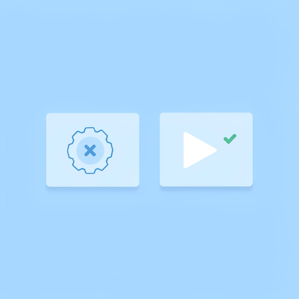 Comparison showing treating voiceover as a live performance leading to frustration versus treating it as a production task leading to success