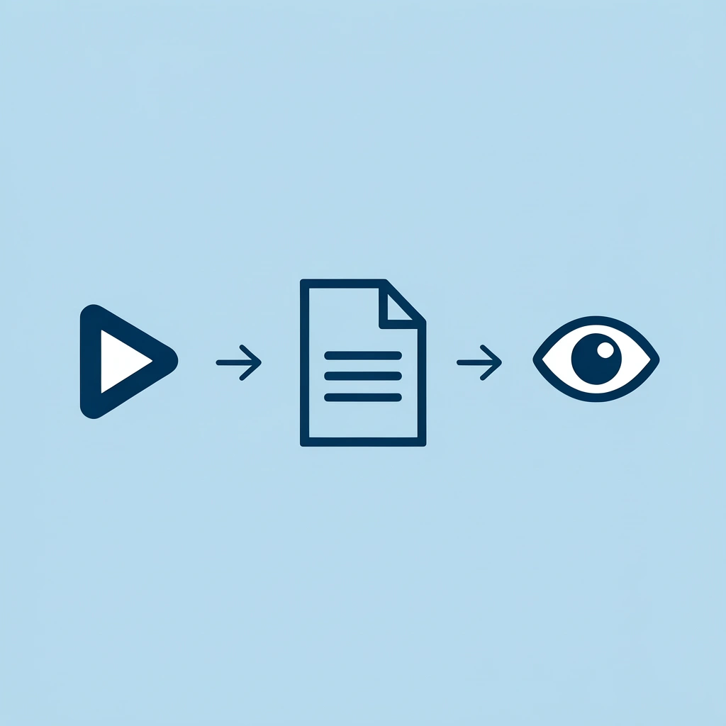 Four-step process flow showing script preparation, audio generation, file insertion, and preview steps