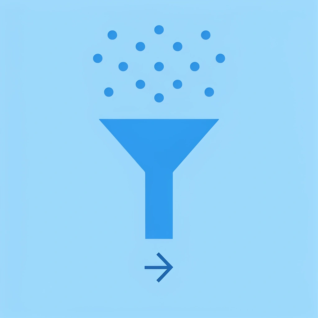 Funnel diagram showing viewers entering at top and converting to customers at bottom