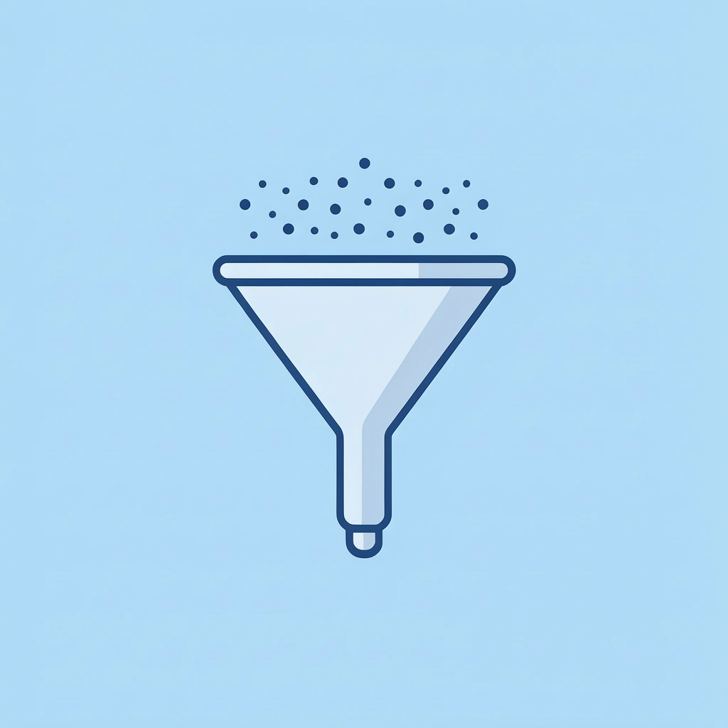 Funnel diagram showing viewers entering at top and converting to customers at bottom