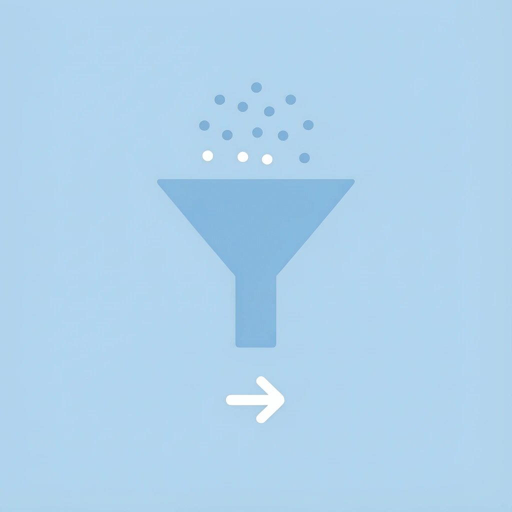 Funnel diagram showing customer journey stages from initial awareness through to final conversion