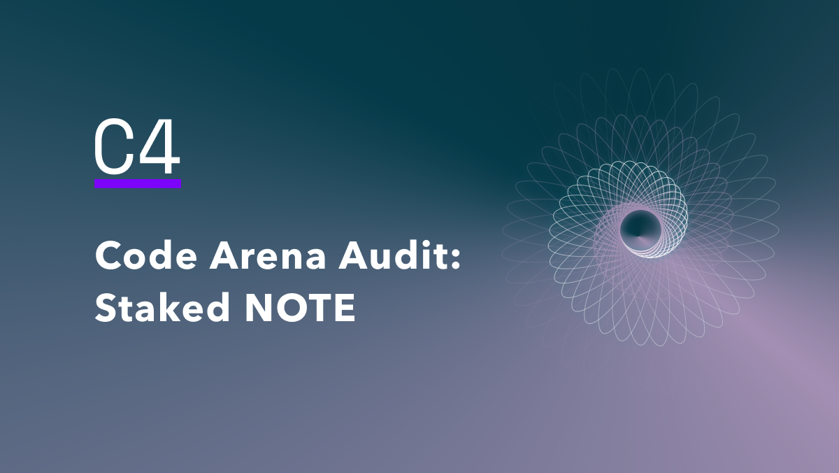 Code Arena Staking Module Audit - $75k Bounty