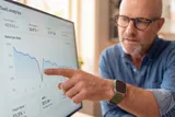 SaaS analytics dashboard showing retention rate decline and churn metrics being reviewed