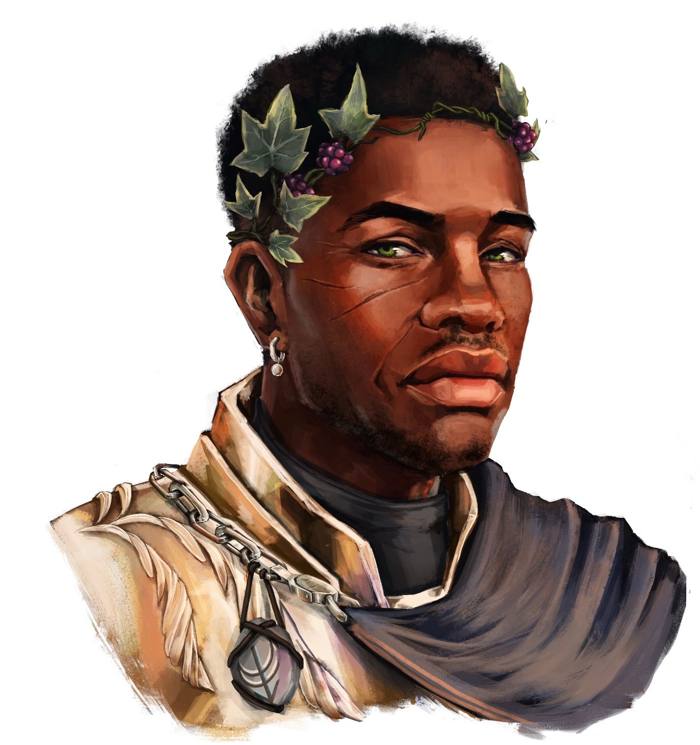 A hand drwan portrait of Galius Ferro Princeps, Cultist of Meliam